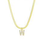 Dainty Diamond Letter Initial Herringbone Necklace — product detail