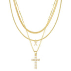 3pc 14k Diamond Accented Initial & Cross Necklace Set — product detail