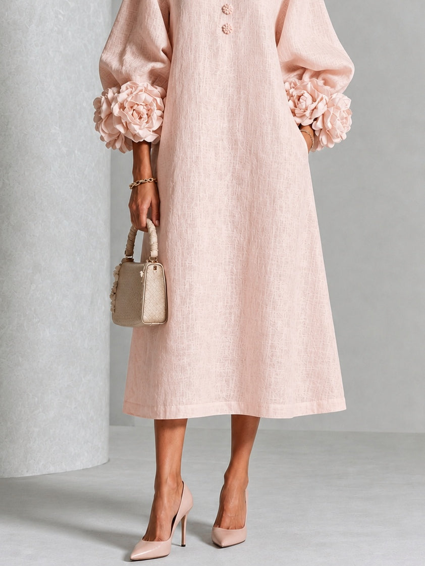 CHARLOTTE AVALON | ROSETTE CUFF MIDI DRESS FOR WOMAN
