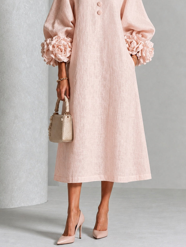 CHARLOTTE AVALON | ROSETTE CUFF MIDI DRESS FOR WOMAN