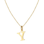 14k Minimal Serif Initial Necklace — product detail