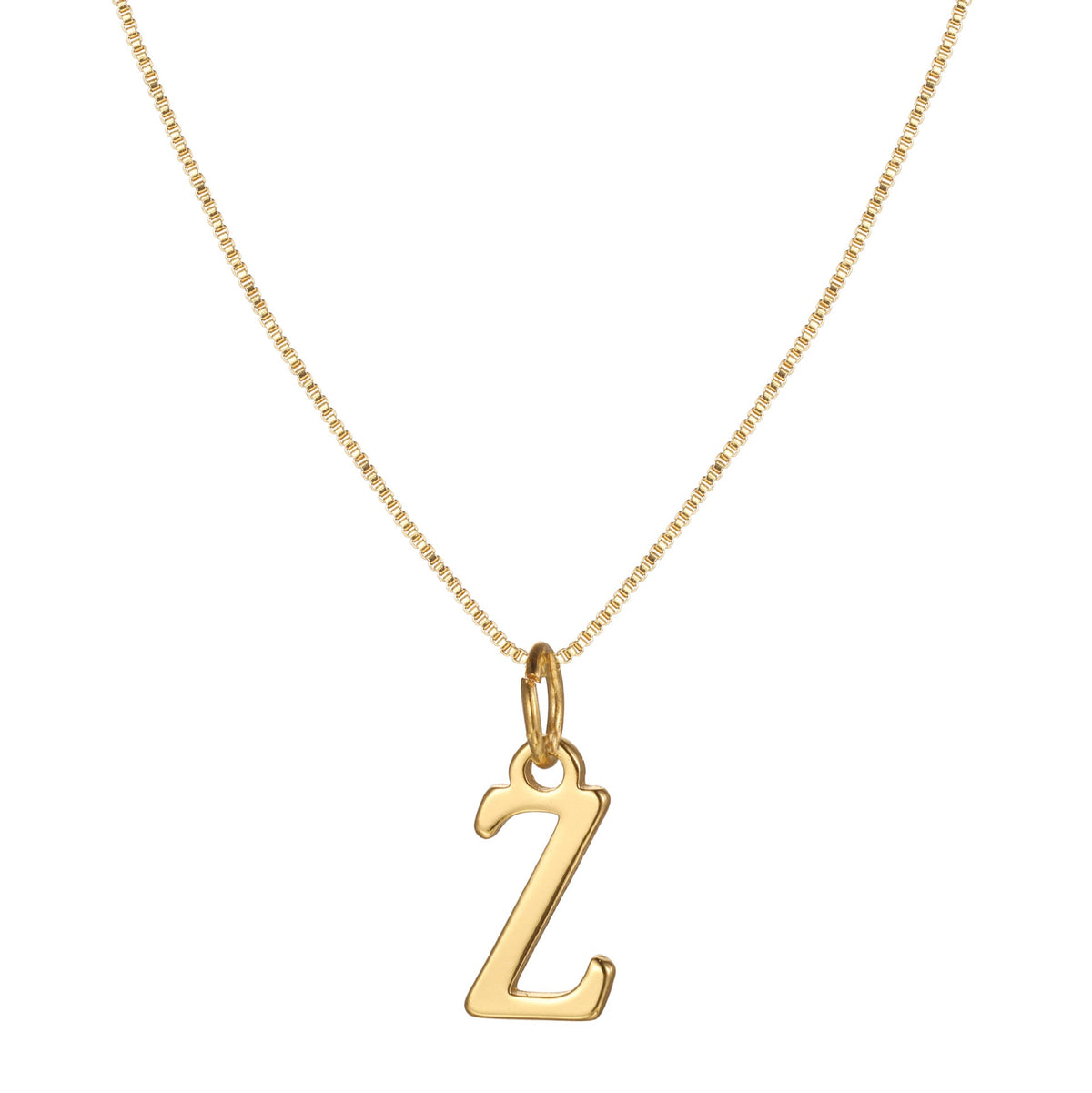 14k Minimal Serif Initial Necklace — product detail