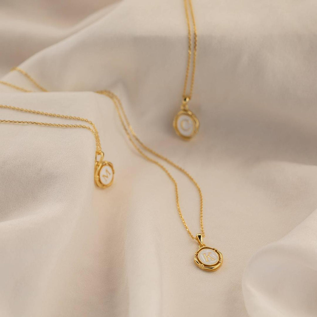 Accented Initial Chain Charm Necklace — product detail