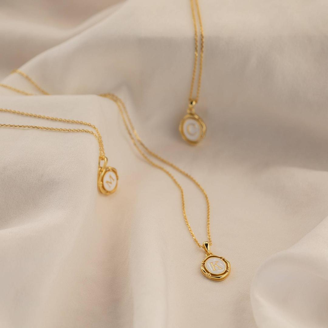 Accented Initial Chain Charm Necklace — product detail