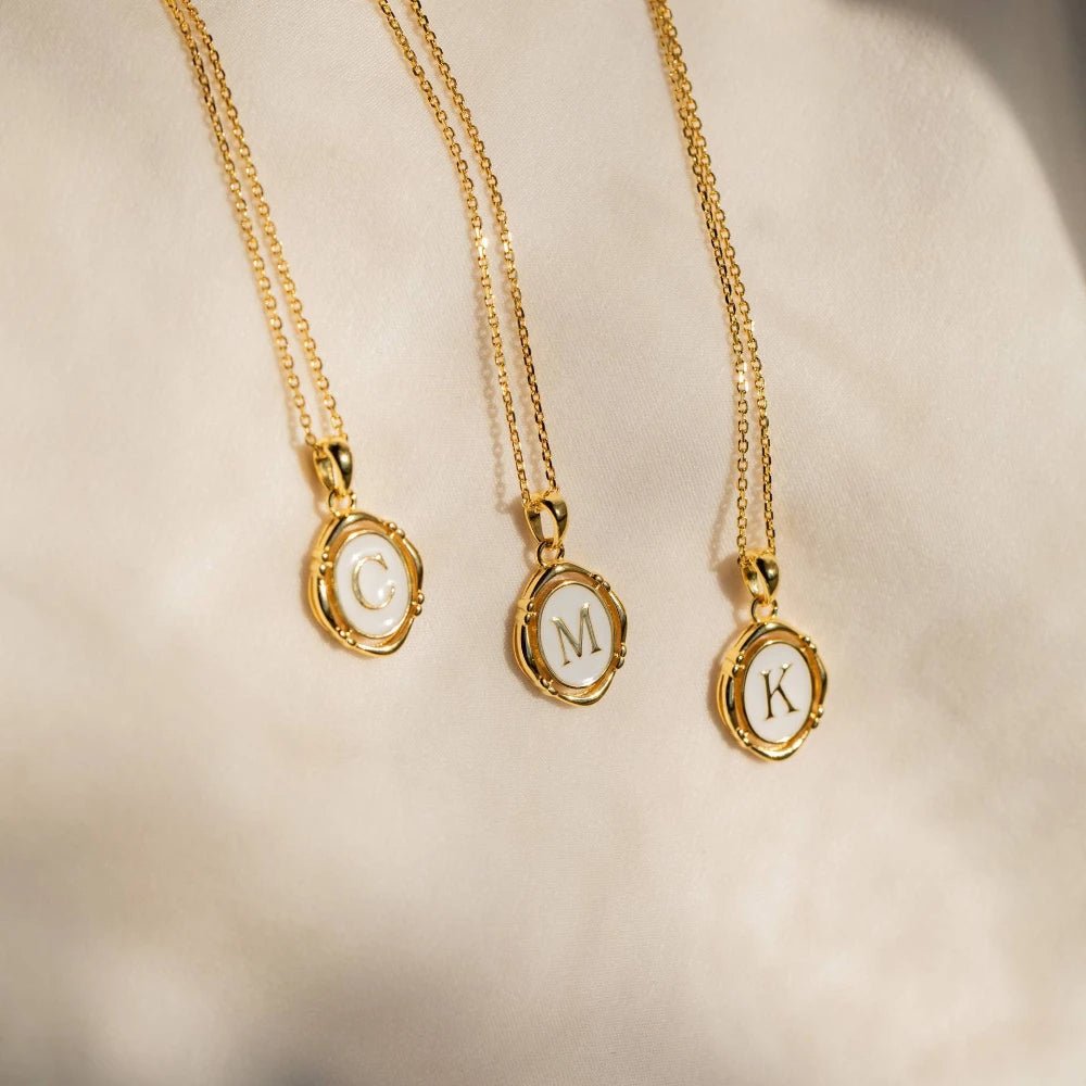 Accented Initial Chain Charm Necklace — product detail