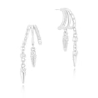 14k Triple Huggie Dangle Earrings Pair — product detail