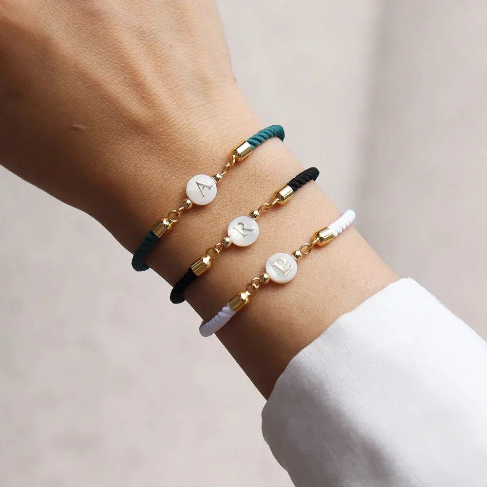 Adjustable Dainty Letter Initial Bracelet — product detail
