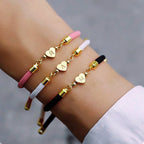 Adjustable Heart Letter Initial Bracelets — product detail