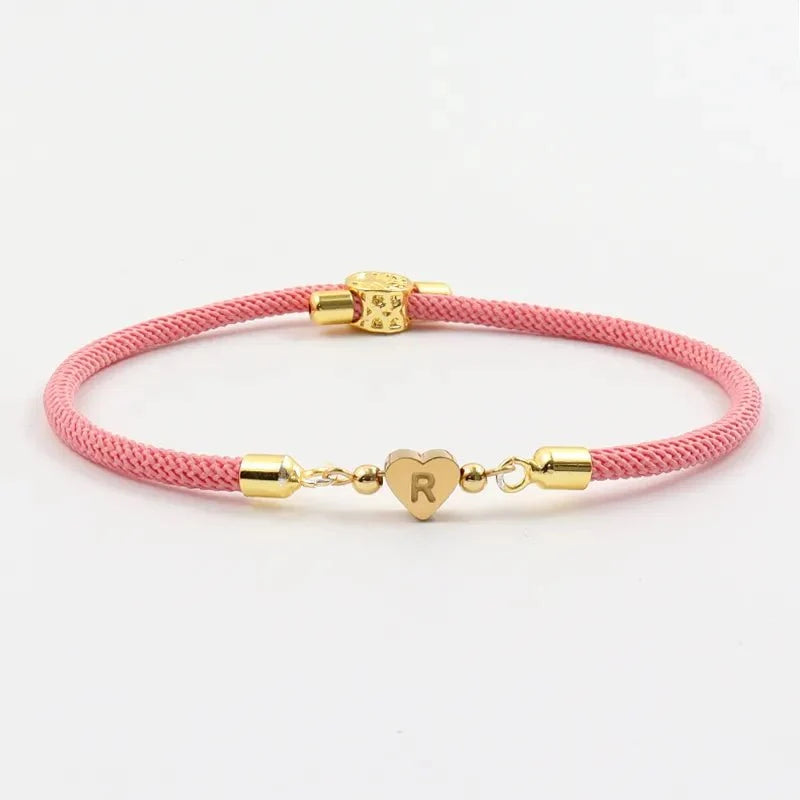 Adjustable Heart Letter Initial Bracelets — product detail