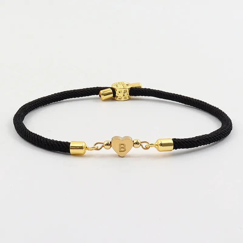 Adjustable Heart Letter Initial Bracelets — product detail