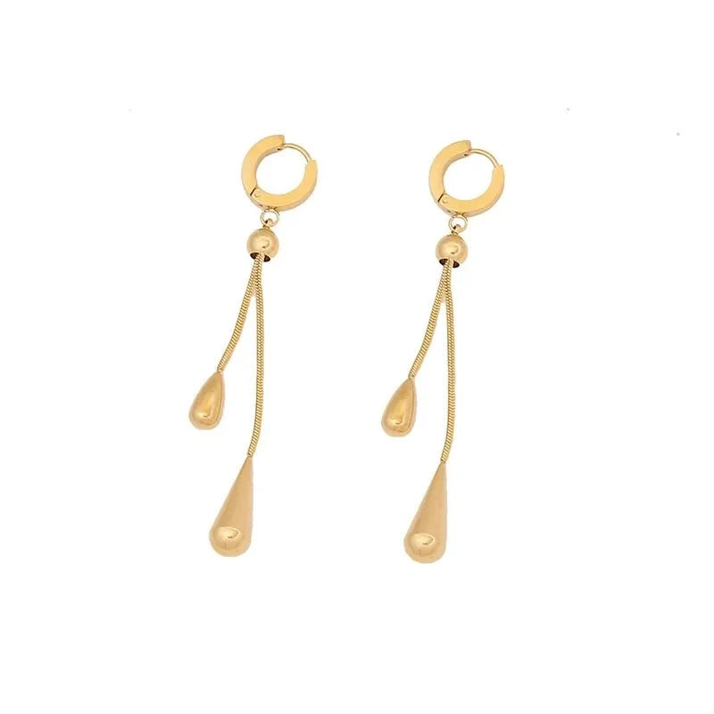 Adjustable Pull Droplet Lariat Necklace and Earrings — product detail