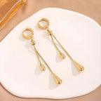 Adjustable Pull Droplet Lariat Necklace and Earrings — product detail