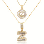 2pc 14k Sparkling Letter Initial Necklaces — product detail