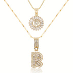 2pc 14k Sparkling Letter Initial Necklaces — product detail