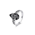 Floral Accented Onyx Ring — product detail
