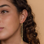 14k Tassel Chain Hoop Earrings — product detail