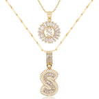 2pc 14k Sparkling Letter Initial Necklaces — product detail