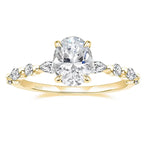 S925 3CT Elegant Oval Set Moissanite Accented Band Ring — product detail