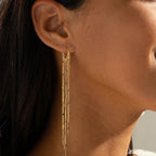 14k Tassel Chain Hoop Earrings — product detail