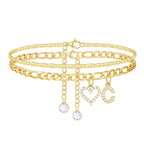 2pc 14k Letter Initial & Sparkling Heart Anklet — product detail