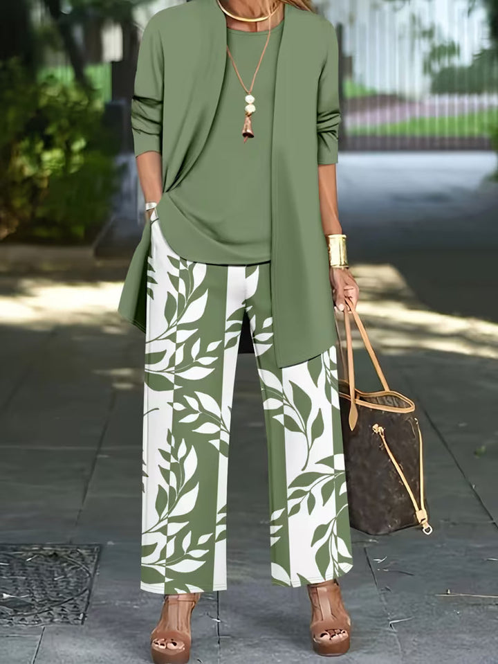 Chloe™ | Casual Leaf Print three Piece Set