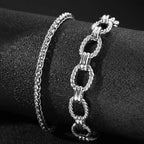 Chunky Paperclip & Weave Chain Bracelet Set — product detail