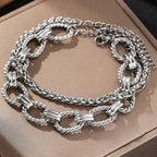 Chunky Paperclip & Weave Chain Bracelet Set — product detail