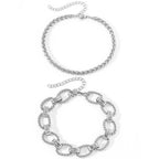 Chunky Paperclip & Weave Chain Bracelet Set — product detail