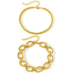 Chunky Paperclip & Weave Chain Bracelet Set — product detail