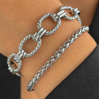 Chunky Paperclip & Weave Chain Bracelet Set — product detail