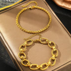 Chunky Paperclip & Weave Chain Bracelet Set — product detail