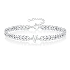 Couples Letter Initial Cuban Bracelet — product detail