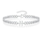 Couples Letter Initial Cuban Bracelet — product detail