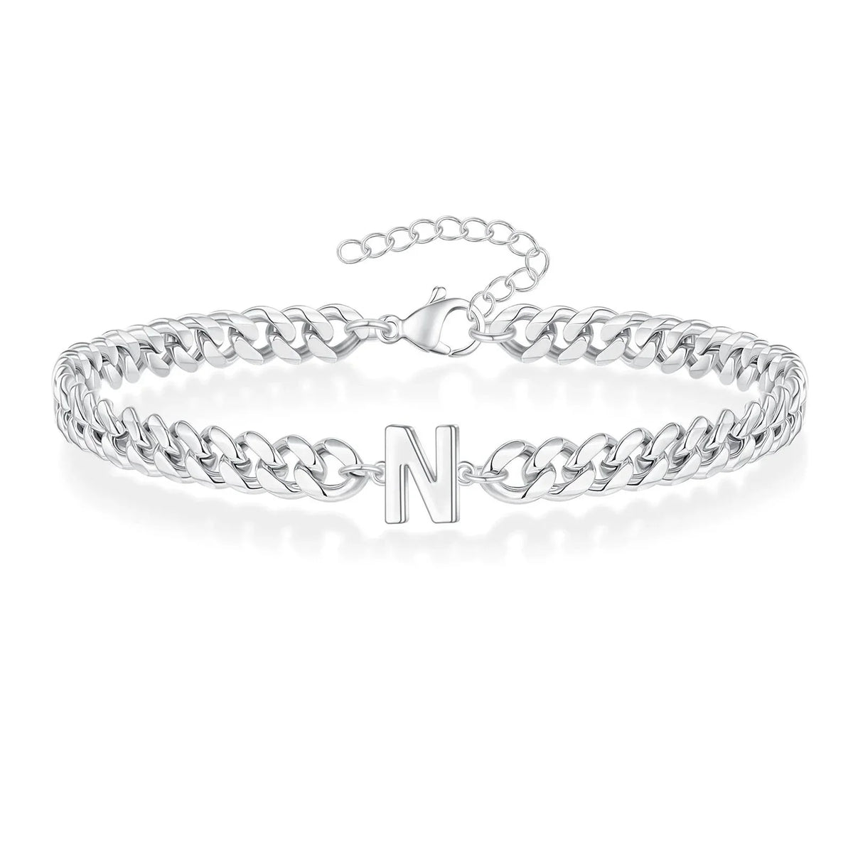 Couples Letter Initial Cuban Bracelet — product detail
