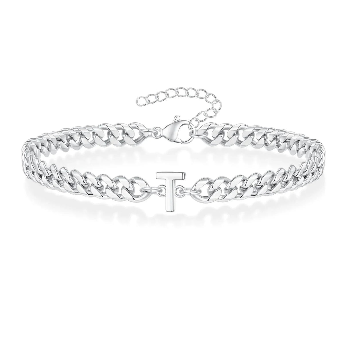 Couples Letter Initial Cuban Bracelet — product detail