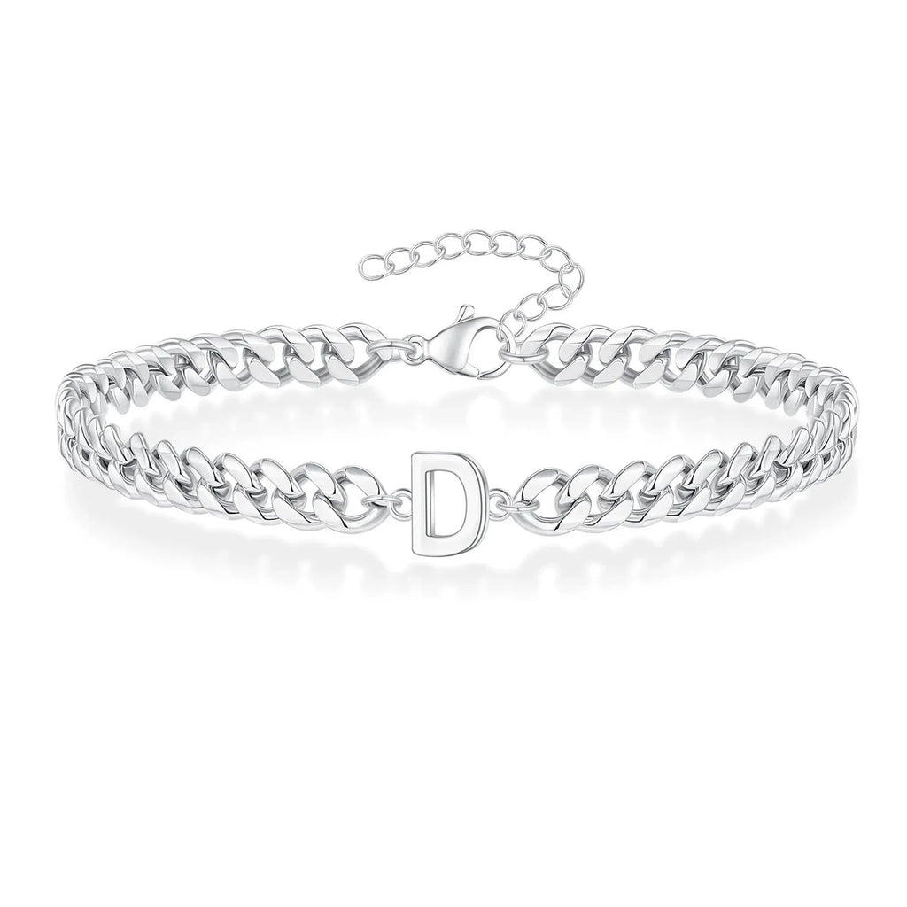 Couples Letter Initial Cuban Bracelet — product detail