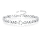Couples Letter Initial Cuban Bracelet — product detail