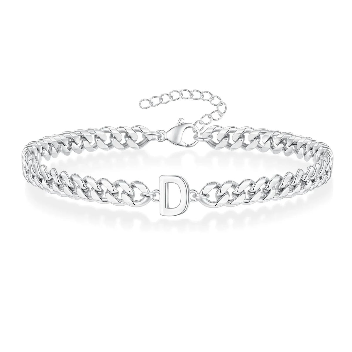 Couples Letter Initial Cuban Bracelet — product detail