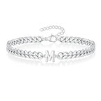 Couples Letter Initial Cuban Bracelet — product detail