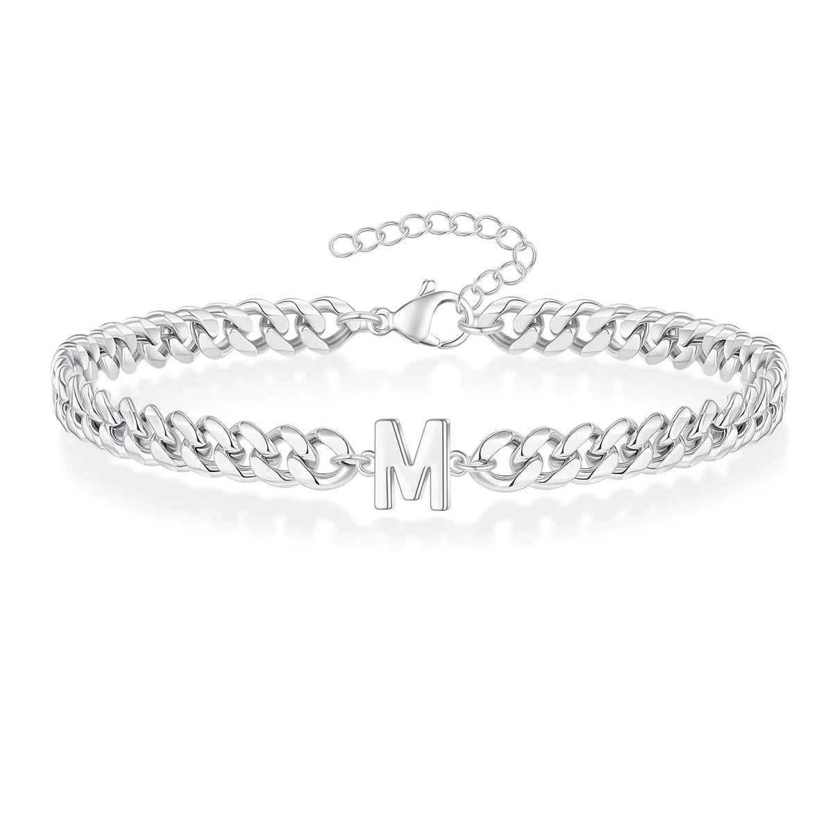 Couples Letter Initial Cuban Bracelet — product detail