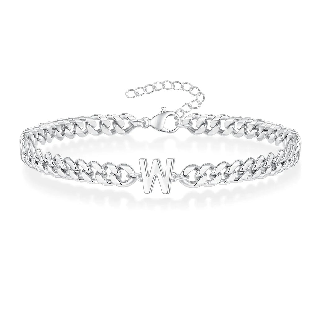 Couples Letter Initial Cuban Bracelet — product detail
