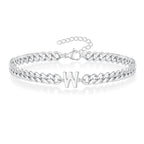 Couples Letter Initial Cuban Bracelet — product detail