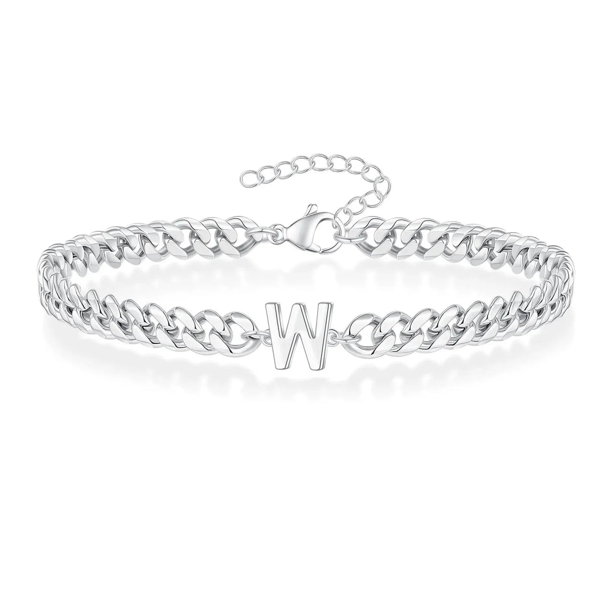 Couples Letter Initial Cuban Bracelet — product detail