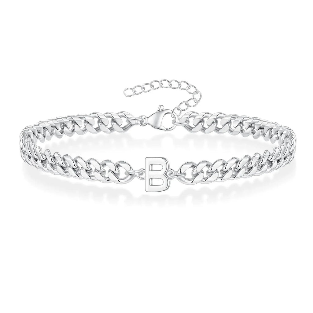 Couples Letter Initial Cuban Bracelet — product detail