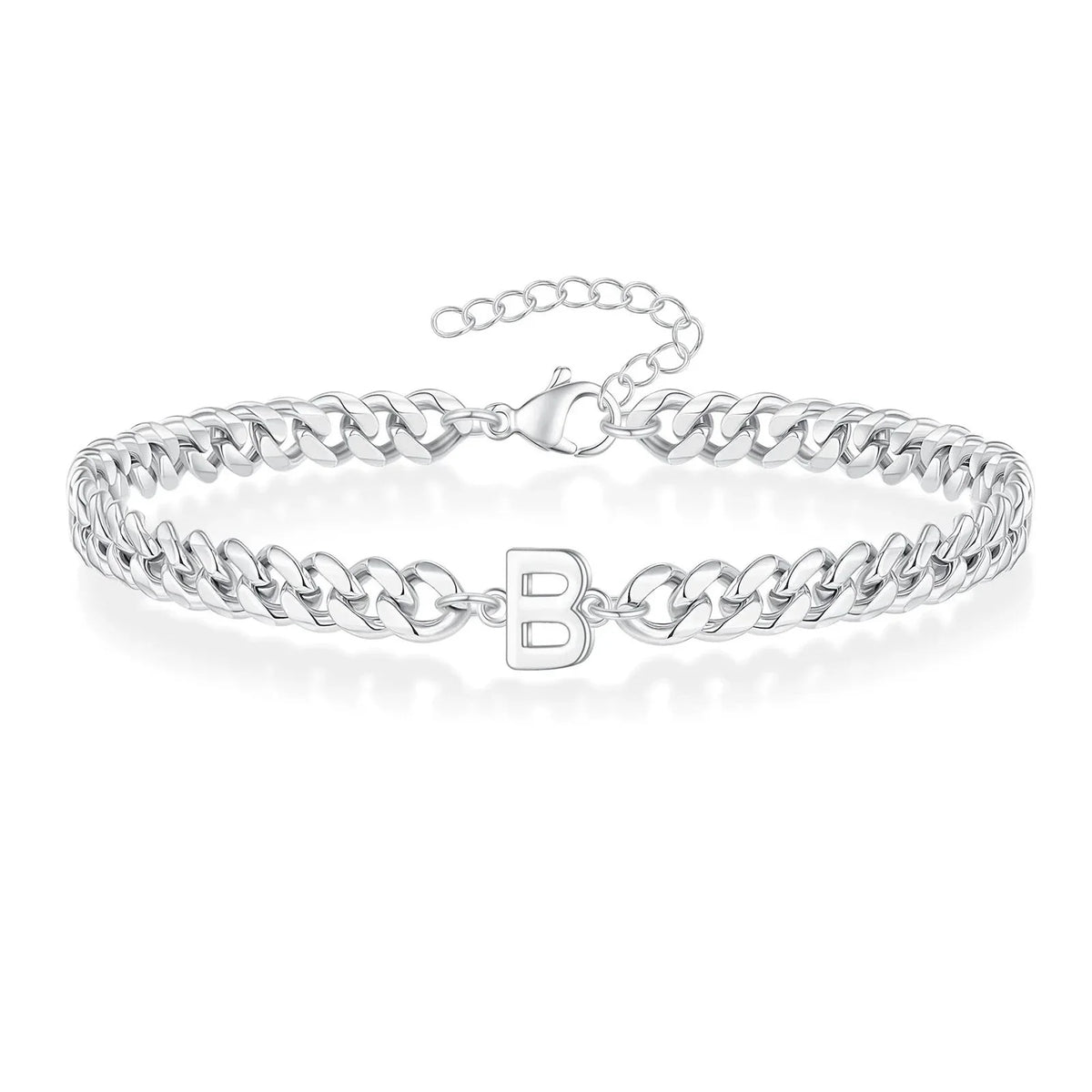 Couples Letter Initial Cuban Bracelet — product detail