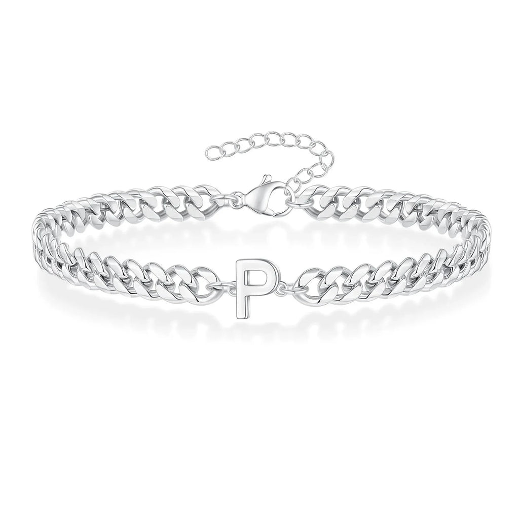 Couples Letter Initial Cuban Bracelet — product detail