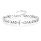 Couples Letter Initial Cuban Bracelet — product detail