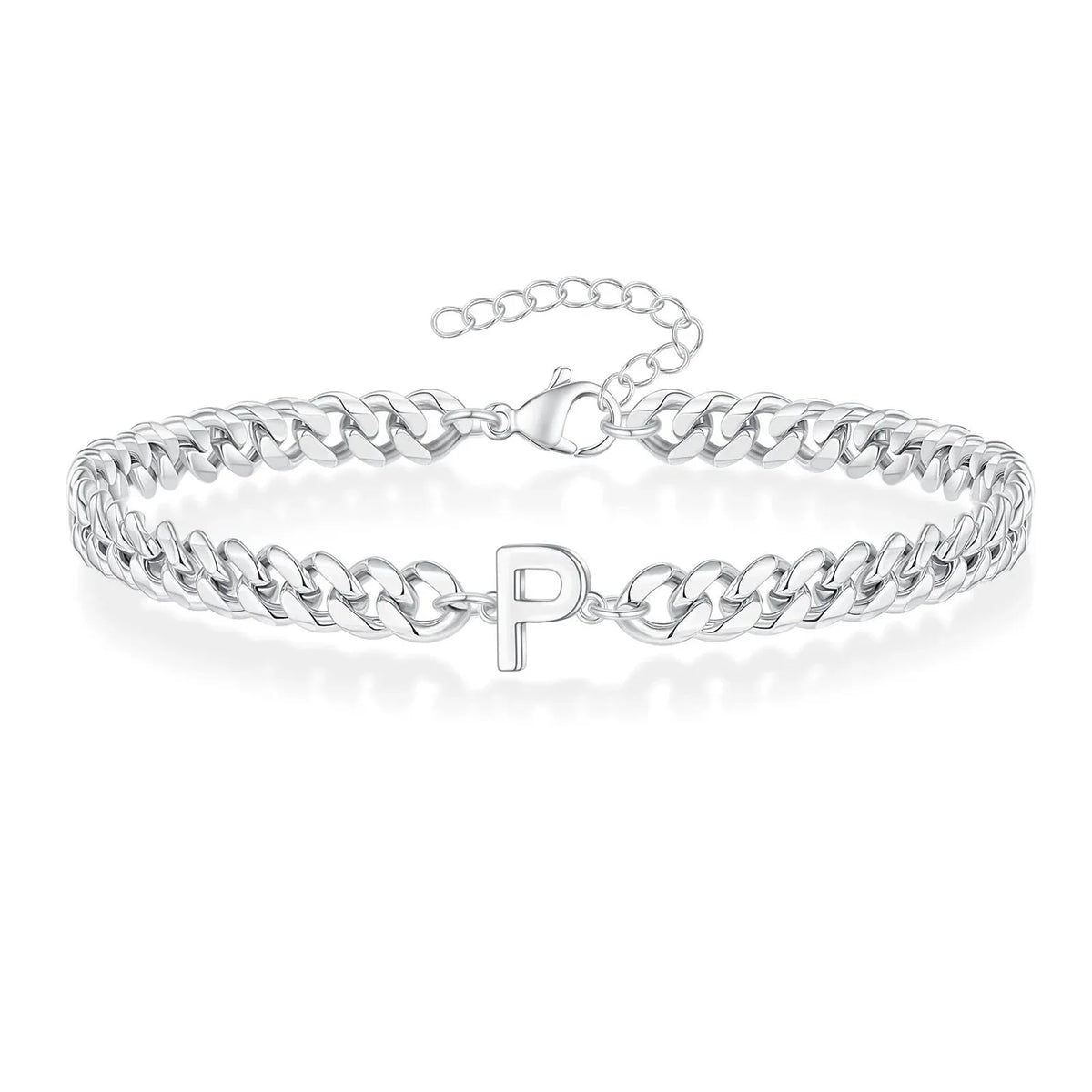 Couples Letter Initial Cuban Bracelet — product detail