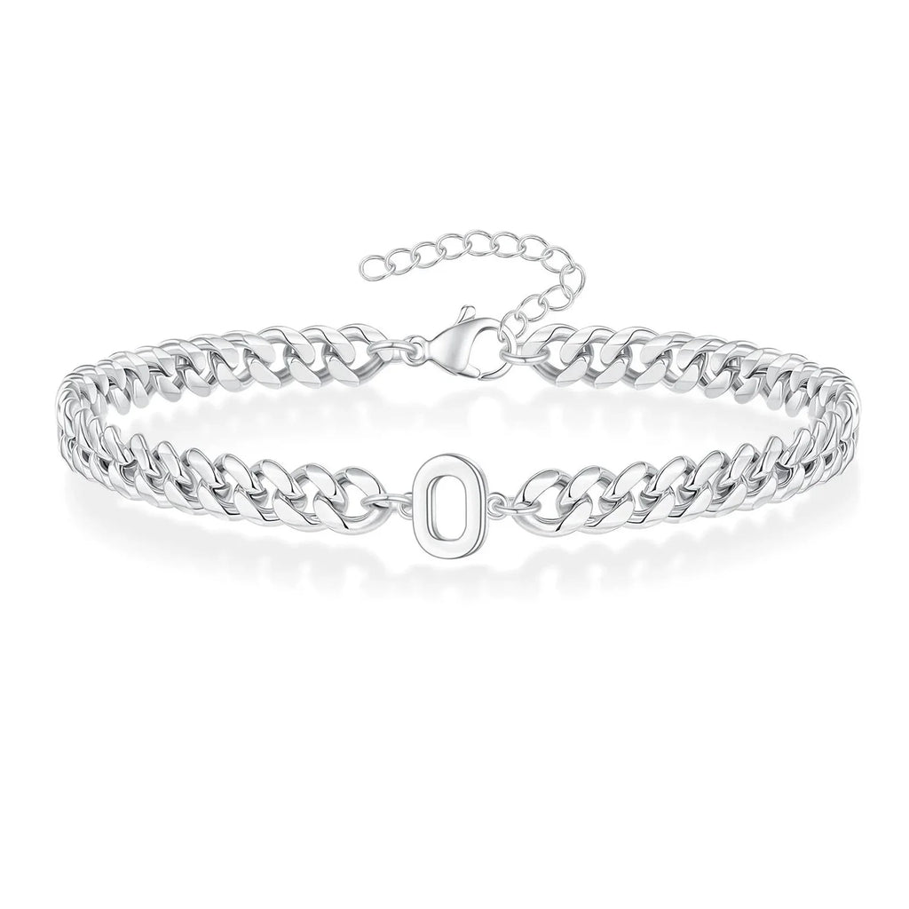 Couples Letter Initial Cuban Bracelet — product detail