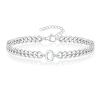 Couples Letter Initial Cuban Bracelet — product detail